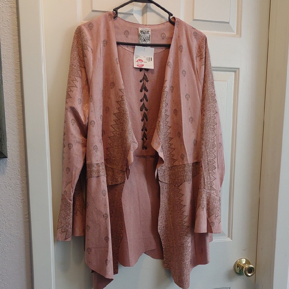 Vocal brand duster style cardigan with lace up detail. Cute boho vibe!